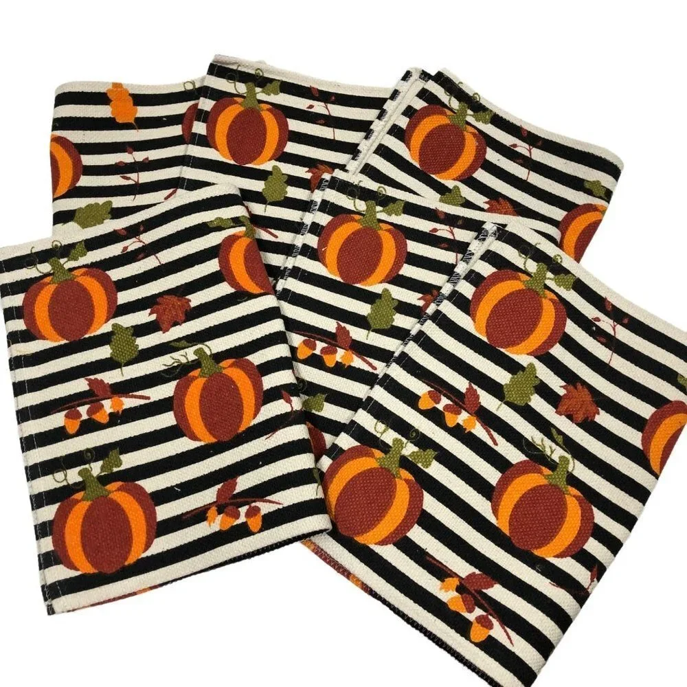 HARVEST COLLECTION SET OF 6‎ FALL PRINTED PLACE MAT 13X19 NEW WITH TAG